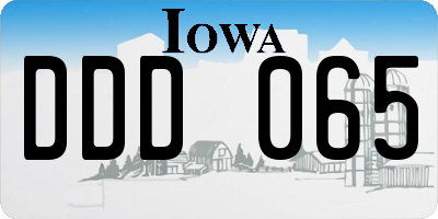 IA license plate DDD065