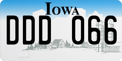 IA license plate DDD066
