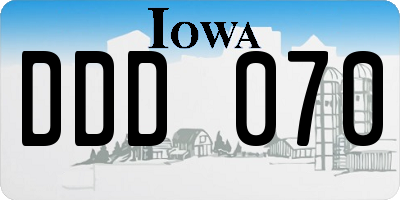 IA license plate DDD070