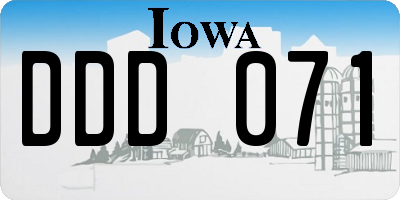 IA license plate DDD071
