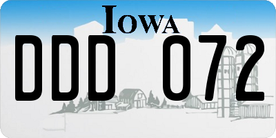 IA license plate DDD072