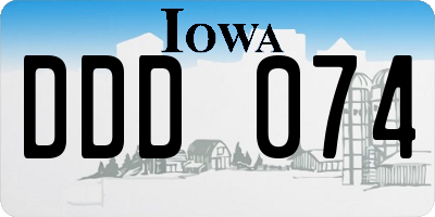 IA license plate DDD074