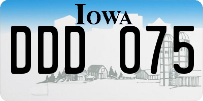 IA license plate DDD075