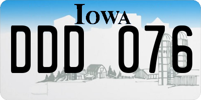 IA license plate DDD076