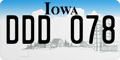IA license plate DDD078