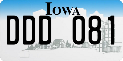IA license plate DDD081