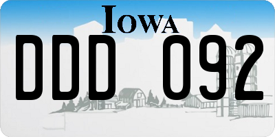 IA license plate DDD092