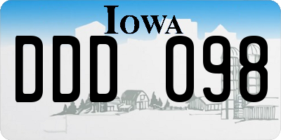 IA license plate DDD098
