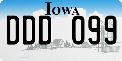 IA license plate DDD099