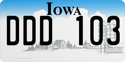 IA license plate DDD103