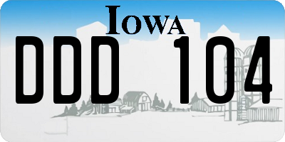 IA license plate DDD104
