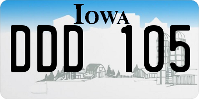 IA license plate DDD105