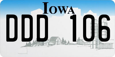 IA license plate DDD106