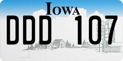 IA license plate DDD107