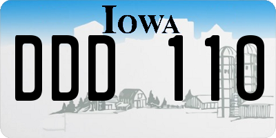 IA license plate DDD110