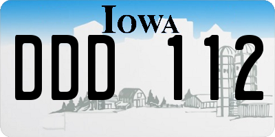 IA license plate DDD112