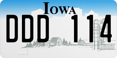 IA license plate DDD114