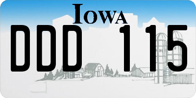 IA license plate DDD115