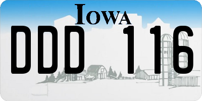 IA license plate DDD116
