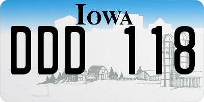 IA license plate DDD118