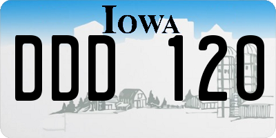 IA license plate DDD120