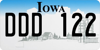 IA license plate DDD122