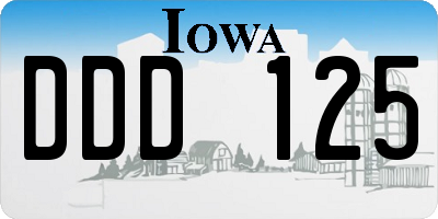IA license plate DDD125