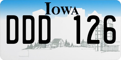 IA license plate DDD126
