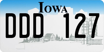 IA license plate DDD127
