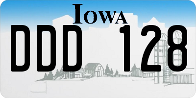 IA license plate DDD128