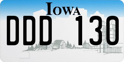 IA license plate DDD130