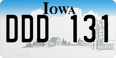 IA license plate DDD131