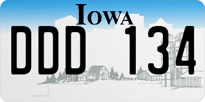 IA license plate DDD134