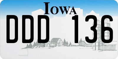 IA license plate DDD136