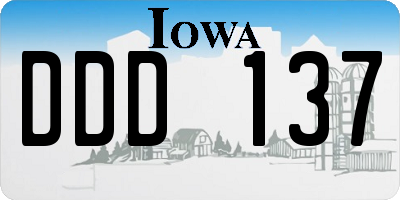 IA license plate DDD137