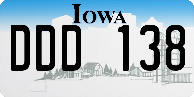 IA license plate DDD138