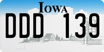 IA license plate DDD139