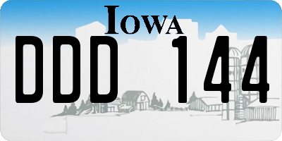 IA license plate DDD144