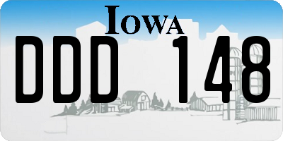 IA license plate DDD148