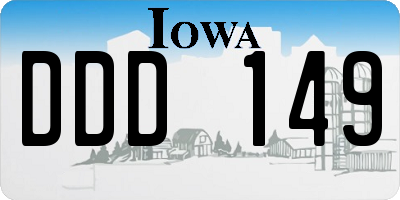 IA license plate DDD149