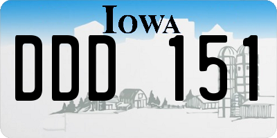 IA license plate DDD151