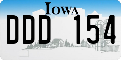 IA license plate DDD154