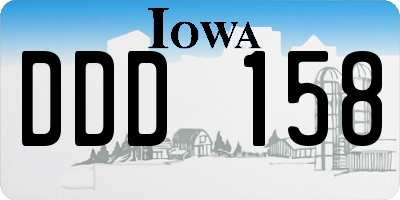 IA license plate DDD158