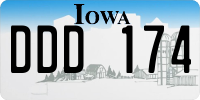 IA license plate DDD174