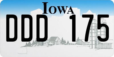 IA license plate DDD175