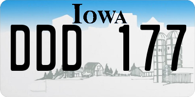 IA license plate DDD177