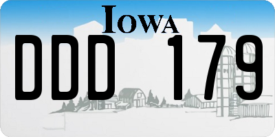 IA license plate DDD179