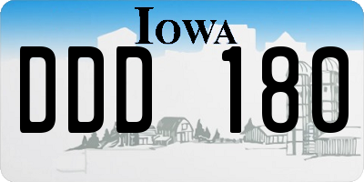 IA license plate DDD180