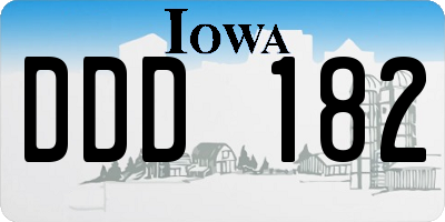 IA license plate DDD182