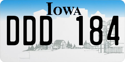 IA license plate DDD184